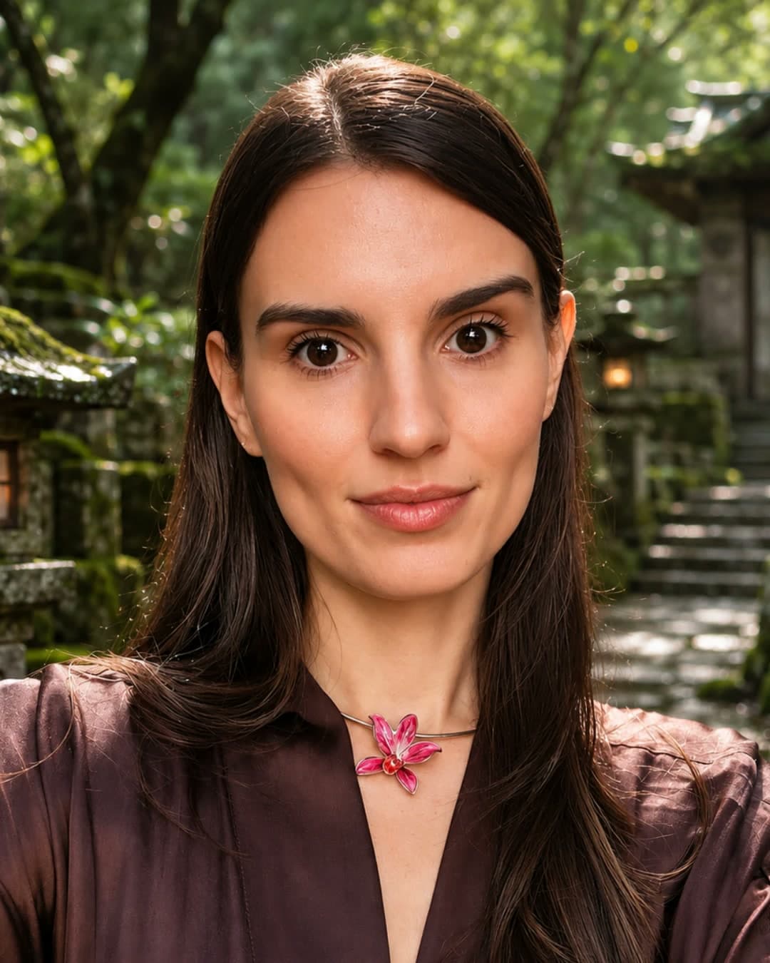 Tiyana Ti, founder of Brand Temple, in an oxblood linen kimono